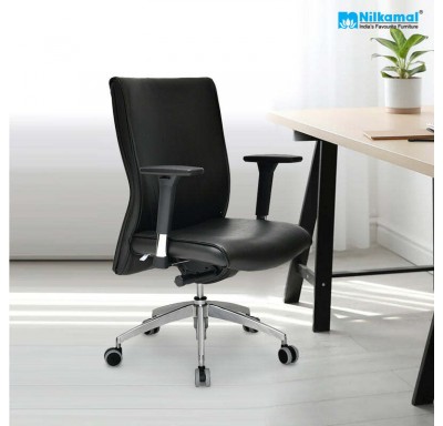 Command Medium Back Chair Leatherette - Black